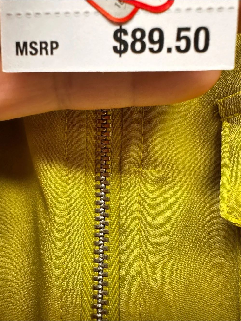 Michael Kors Chartreuse Zip-Front Blouse